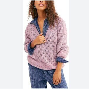 Free People Say Hello Oversized Tunic Sweater Size XS